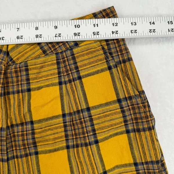 LPA Butter Yellow Plaid‎ High Waisted Straight Leg Pants Women's XS - Image 2