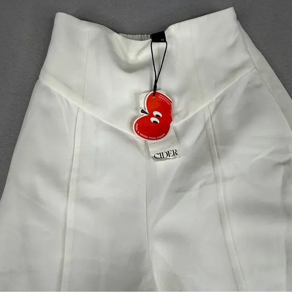 Cider White Wide Leg Pants XS High Rise Stretch Trouser NWT - Image 2
