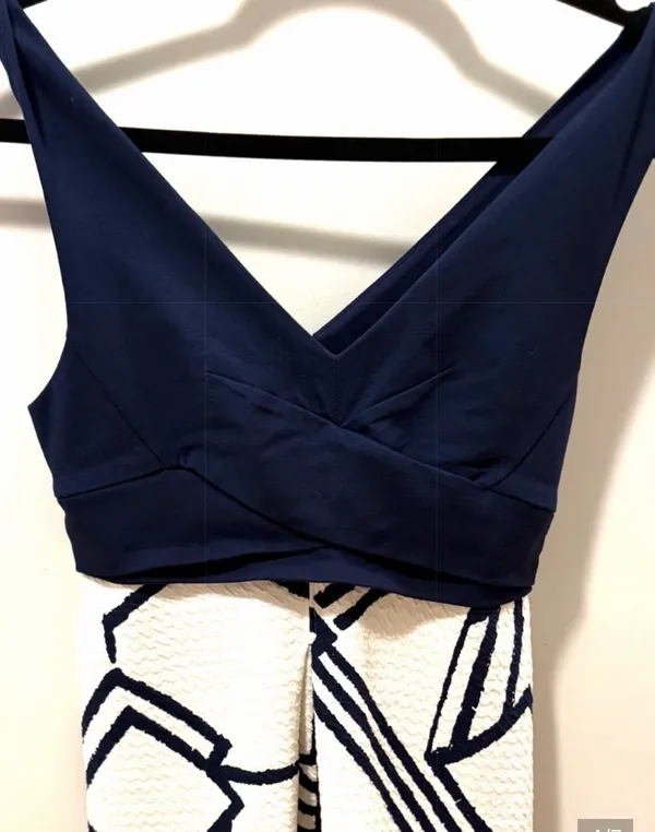 NWT- Anthropologie- Navy and White V-Neck Dress - Image 3