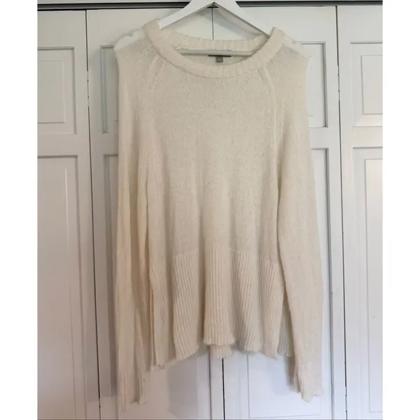 J.crew high ribbed wool blend ivory sweater size M - Image 3