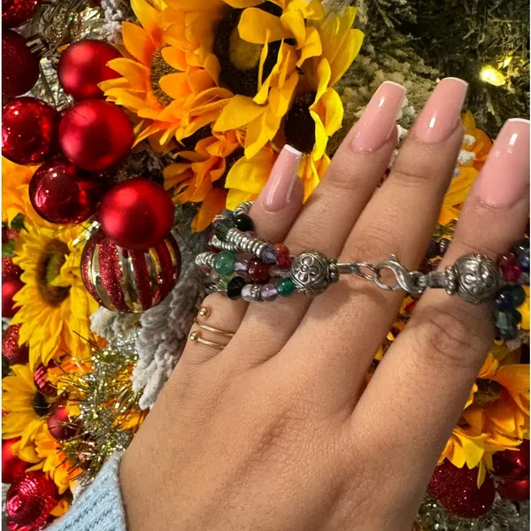 .925 sterling and crystal world handmade bracelet ✨ - Image 5