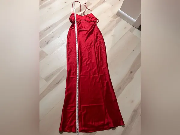 Babyboo NWT Medium Vibrant Red Satin Maxi Dress Elegant Baddie Formal Party - Image 9