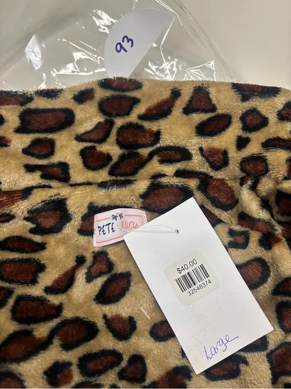 Reversible Vest Size Large Leopard Print Buffalo Plaid Black White New Full Zip - Image 7