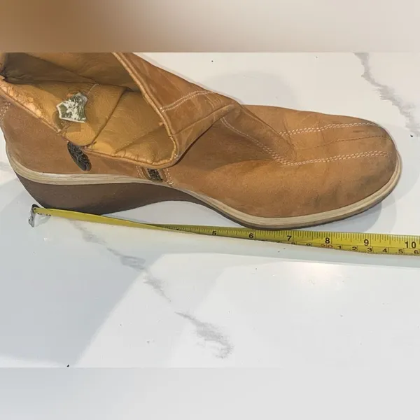 Timberland Genuine Leather Tan Wedge Boots 7.5 - Image 13