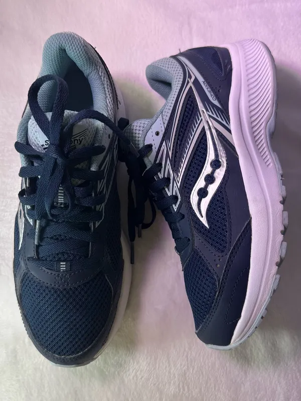Saucony Women's Navy and Light Blue Running Sneakers - Image 7