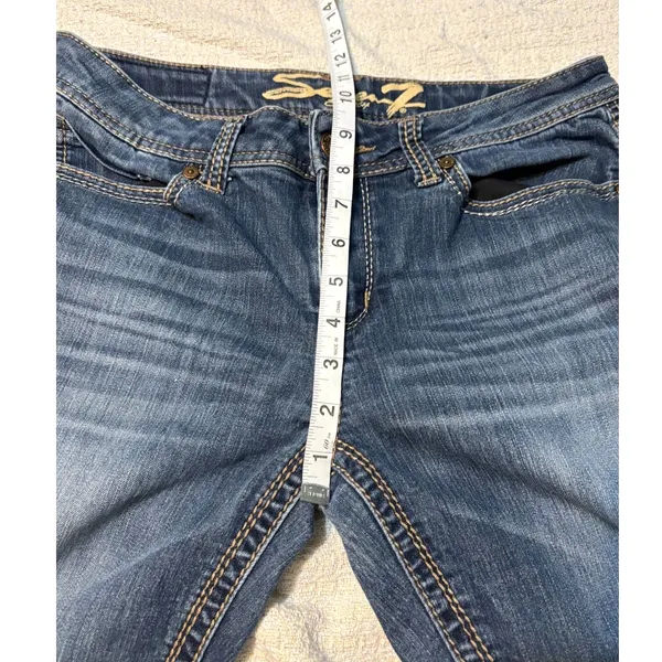 Seven7 Bootcut Jeans Women's Size 10 Medium Wash Stretch Embroidered Pockets - Image 3
