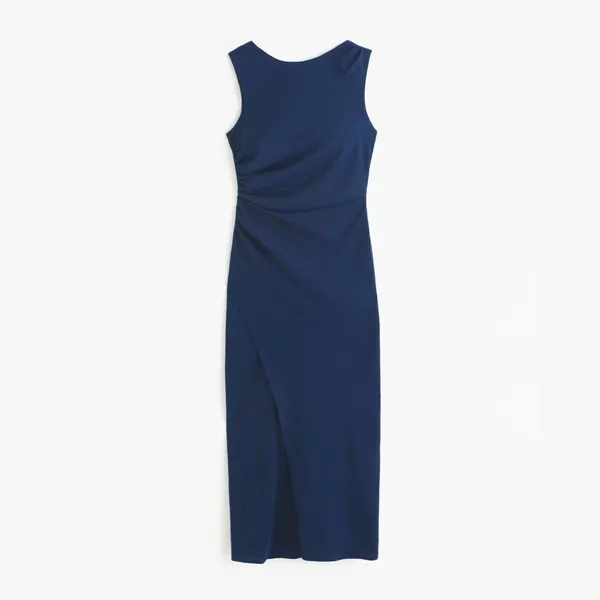 Abercrombie & Fitch Draped High-Neck Shell Midi Dress in Blue Size XS NWT - Image 7