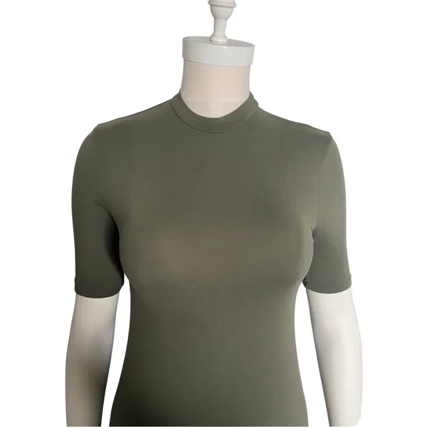 Say What? Womens Olive Green Mock Neck Short Sleeve Bodycon Dress Size S - Image 6