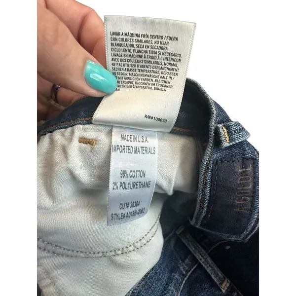 AGOLDE‎ Denim Jean Shorts Size 25 Jorts Cut Off Stretch Mid Rise Stretch #A13-10 - Image 5