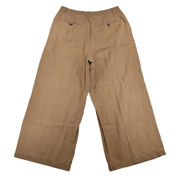Madewell Harlow‎ Wide Leg Pants Womens 14 Pleated Lyocell Linen Brown NG521 - Image 2