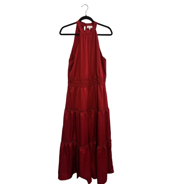 Lost + Wander Fleur Halter Maxi Dress‎ in burgundy XL - Image 2