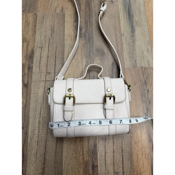 Anthropologie Crossbody Satchel Bag Blush Pink Faux‎ Leather Mini Messenger - Image 11