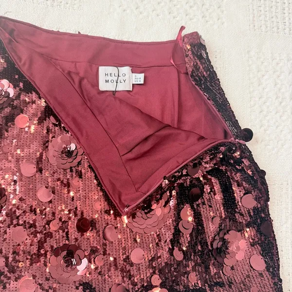 Hello Molly 4 disco reflections sequin stretch mini skirt SK2 3510 - Image 8