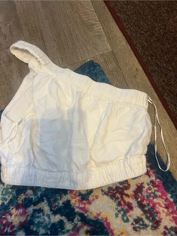 Abercrombie white linen blend tank top size xs - Image 2