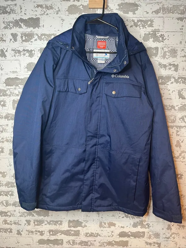 Columbia | women navy blue full zip coat with hood - Image 8