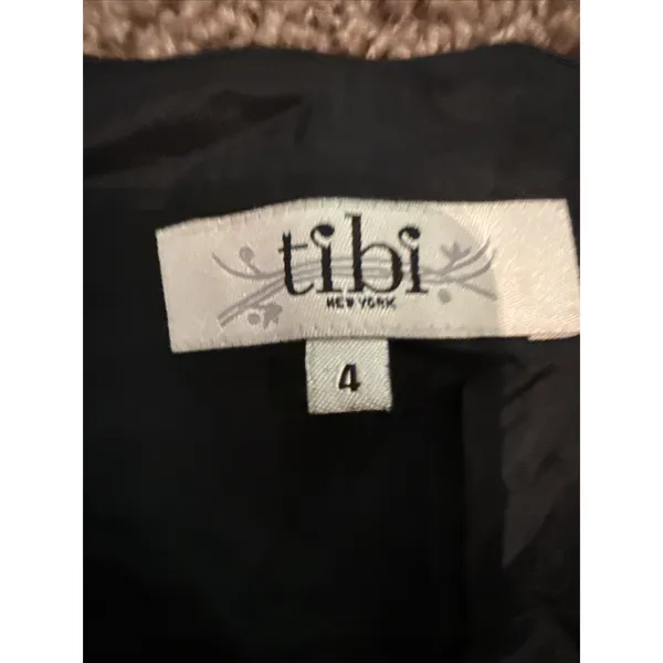 Vintage Y2K Tibi Silk Dress 4 Teal Blue & Black Scarf Pattern Baby Doll Dress - Image 6