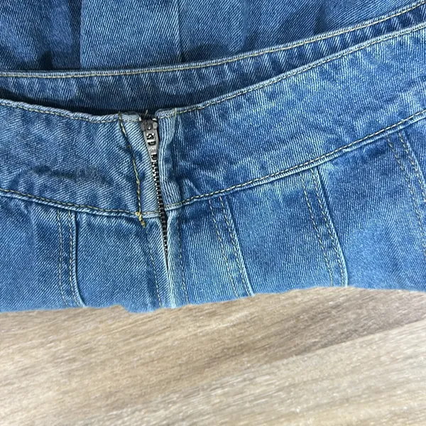 Denim Pleated Skirt 14.5 in length - Image 2