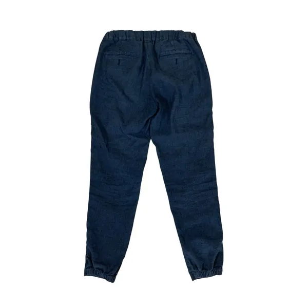 Club Monaco Womens S Navy Blue Linen Blend Drawstring Jogger Pants - Image 2