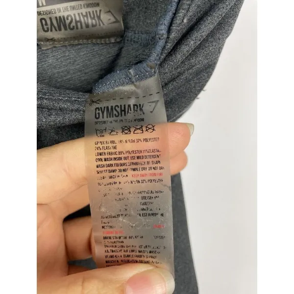 Gymshark Two‎ Tone Grey Colorblock Crossover Athletic Leggings Women's Size M - Image 8