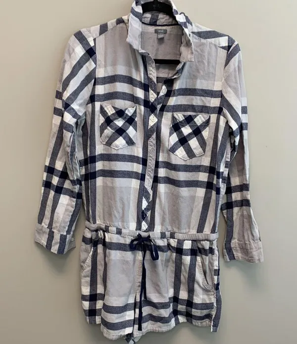 Aerie Plaid Flannel Romper sz Large - Image 5