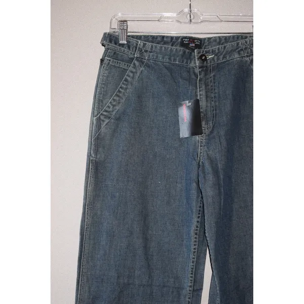 Polo Jeans Co Ralph Lauren Carpenter Pants Womens 6 Blue NEW Wide Leg Utility - Image 2