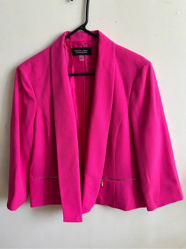 Evan Picone Black Label Hot Pink Women’s Open-Front Blazer Size 16 - Image 2
