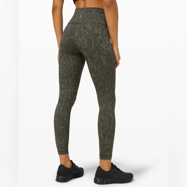 Lululemon Wunder Train High Rise Tights Leggings Heathered Bronze Green Olive - Image 2
