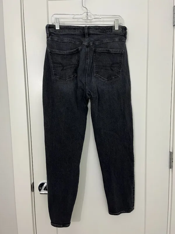 American Eagle Size 10 Black Strigid Highest Rise Mom Jeans - Image 6