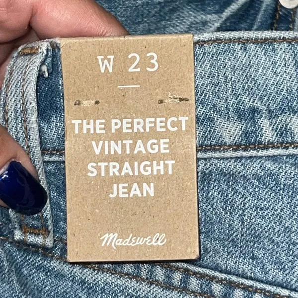 Madewell The Perfect Vintage Straight Jean Medium Wash Blue Denim Women W23 New - Image 8