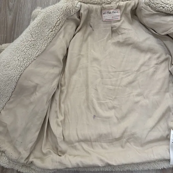 Free People Sherpa Jacket Womens Size Small So Cozy Slouchy Fleece Moto Jacket - Image 7