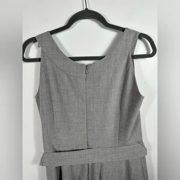 Calvin Klein Gray Fit & Flare Dress Size‎ 6 Sleeveless Belted A-Line Career - Image 6