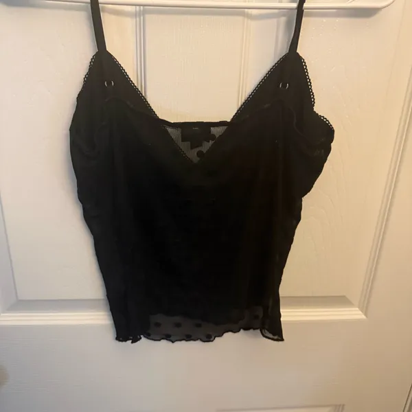 PacSun Beverly & Beck Black Sheer Mesh Polka Dot Cami Tank Top - Image 2