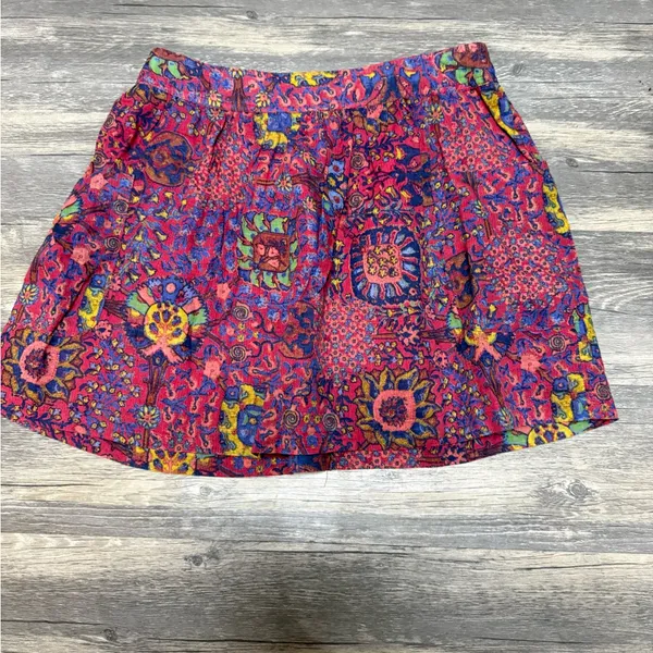 aerie Pink Multicolor Floral Mini Skirt with pockets - Image 3