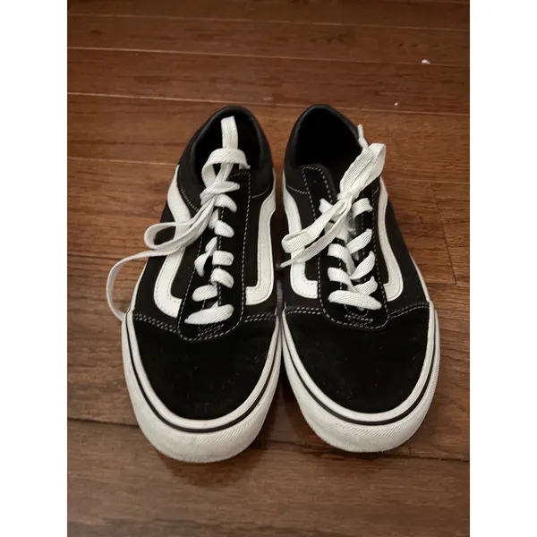 Vans Old Skool Black White Low Top Suede Canvas Skate‎ Shoes Womens 7.5 - Image 3