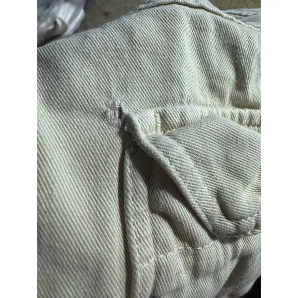 Zara Women Cream Beige Wide Leg Cargo‎ Pants Utility Streetwear Size 2 - Image 4