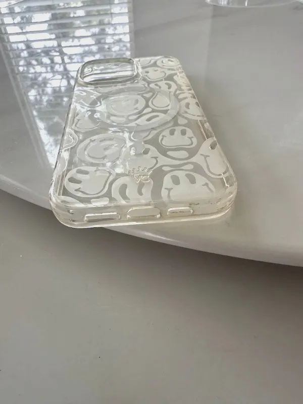Velvet Caviar Clear Frosted Smiley iPhone Case With MagSafe 15 Pro Max - Image 3