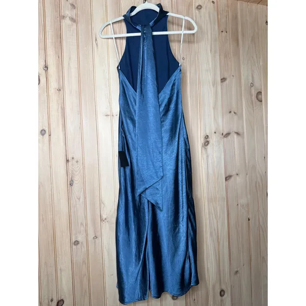NWT Lulus Exceptional Status Blue Halter Backless Slip Midi Dress Party Size M - Image 5