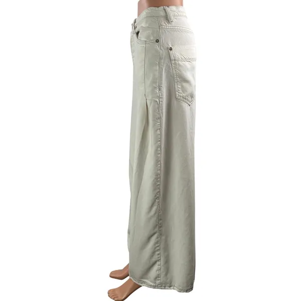 Free People We The Free Old West Slouchy White Wide Leg Baggy Denim Jeans Sz 30 - Image 2