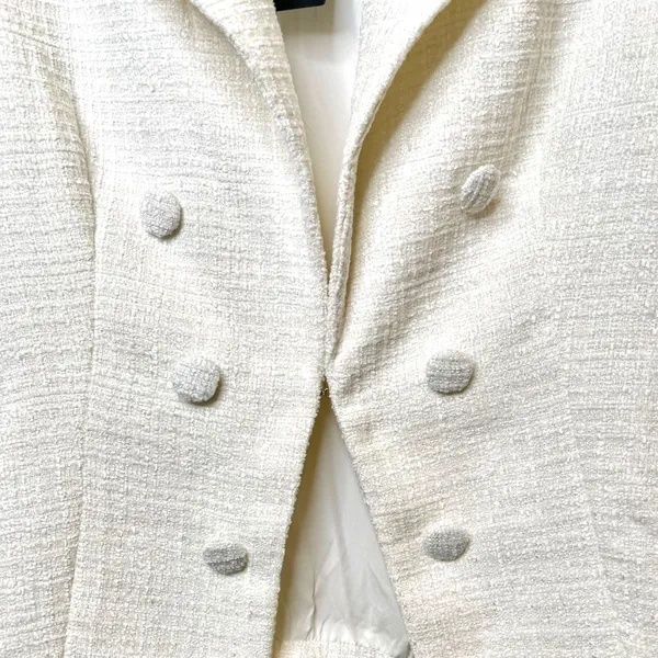 Lulu’s l White Tweed Open-Front Blazer Medium New with Tags - Image 14
