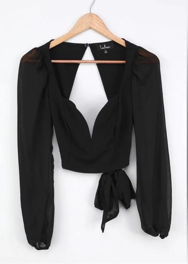 Lulus Crop Top Tie Back - Image 5