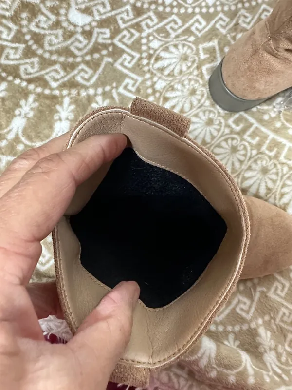 Suede like Ankle Western Boots in Tan - Women's Stylish Comfort - Image 9