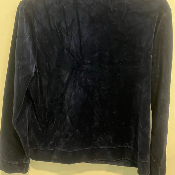 Ralph Lauren Velvet Velour Navy Jacket women‎ Large - Image 5