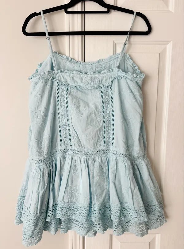 Anthropologie Pilcro Square-Neck Lace Swing Mini Dress, Size M - Image 11