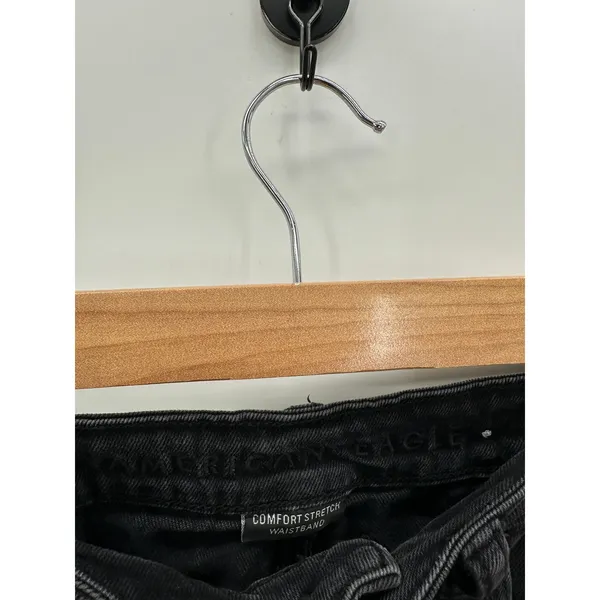 American Eagle Black Wash Mom Jean Comfort Stretch‎ Distressed Women Size 2 - Image 6