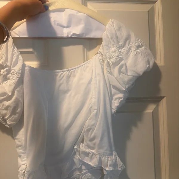 Love Shack Fancy White Poplin Top - Image 2