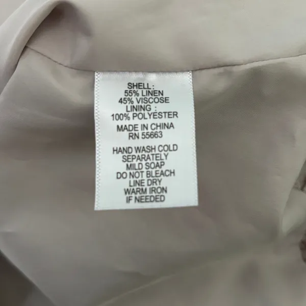 Cynthia Rowley Drop Waist Bubble Hem Linen Blend Dress Sz XS Beige Lagenlook - Image 7