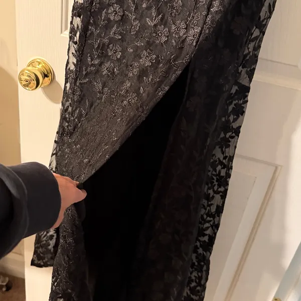 Lulus Romantic Beauty Black Floral Embroidered Strapless Maxi Dress C26‎ - Image 7