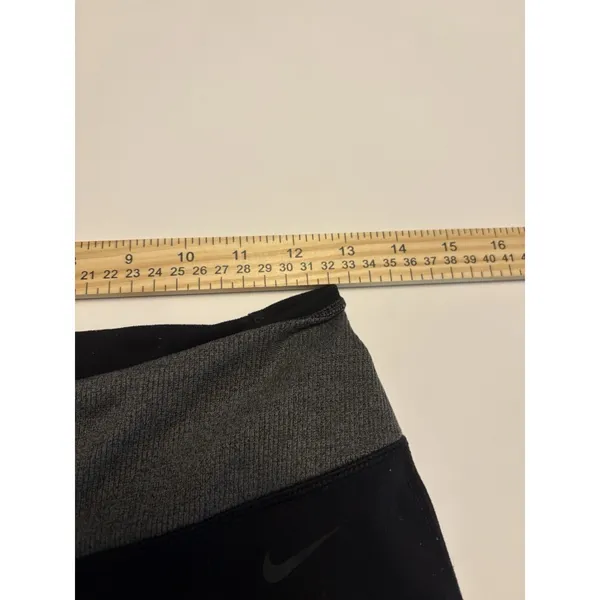 Nike Dri-Fit Womens Medium Black Gray Colorblock Leggings Running Athletic - Image 7