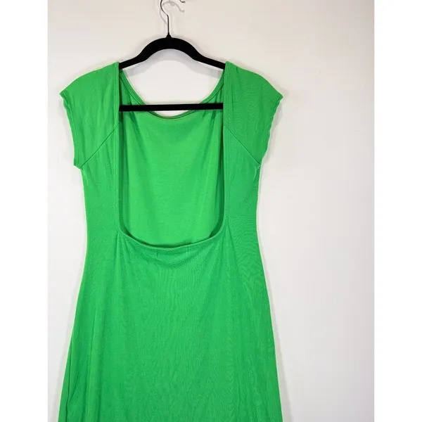 FP Beach Womens Dress Green Rosalia Low Back Mini Short Sleeve A Line Medium - Image 9