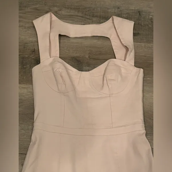 ASOS Ladies Blush Pink Dress Top lined Midi Sexy back w/zipper Brunch Date night - Image 5